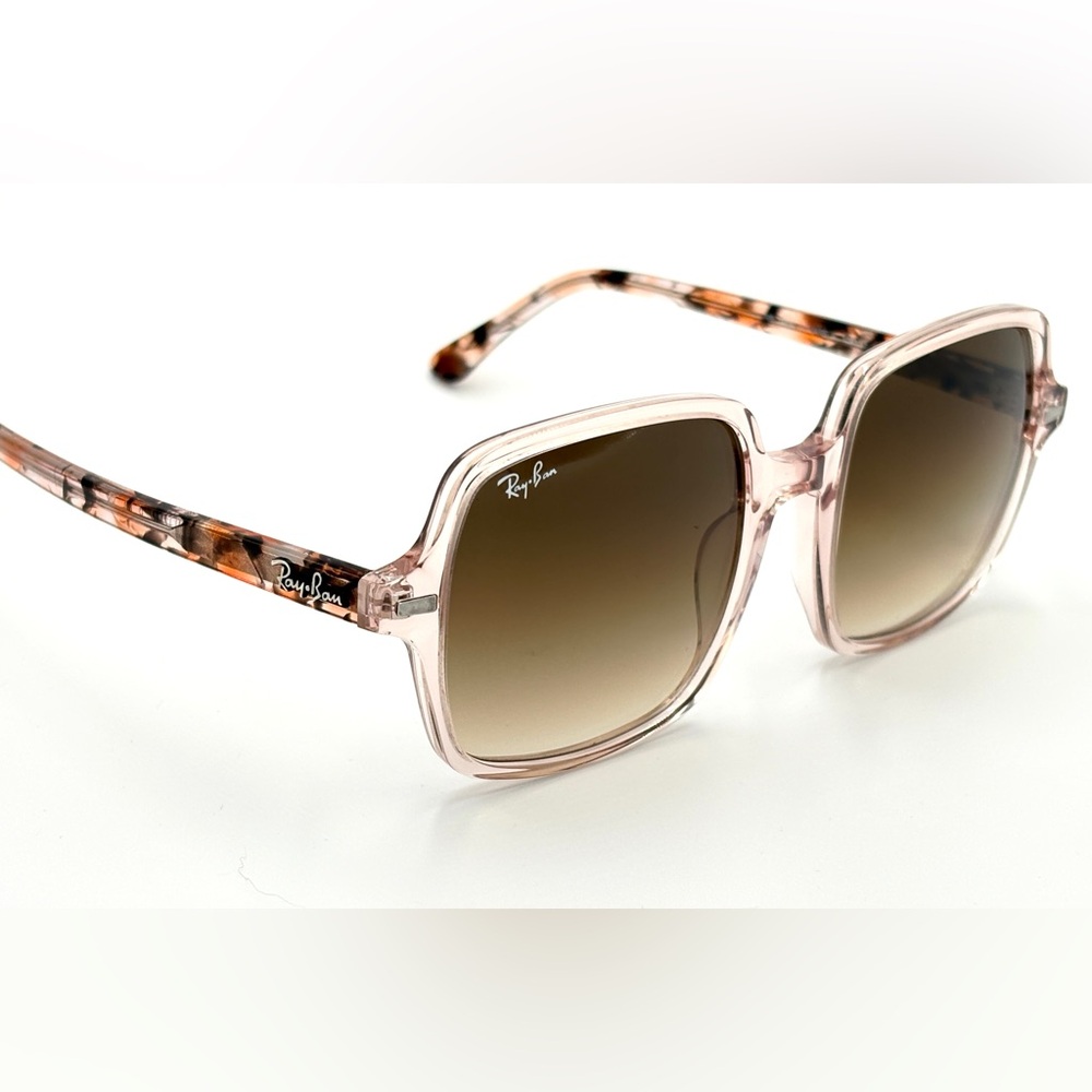 Ray-Ban 1281/51 Sunglasses transparent Brown Large Square Frame Rb1973 - Picture 3 of 12